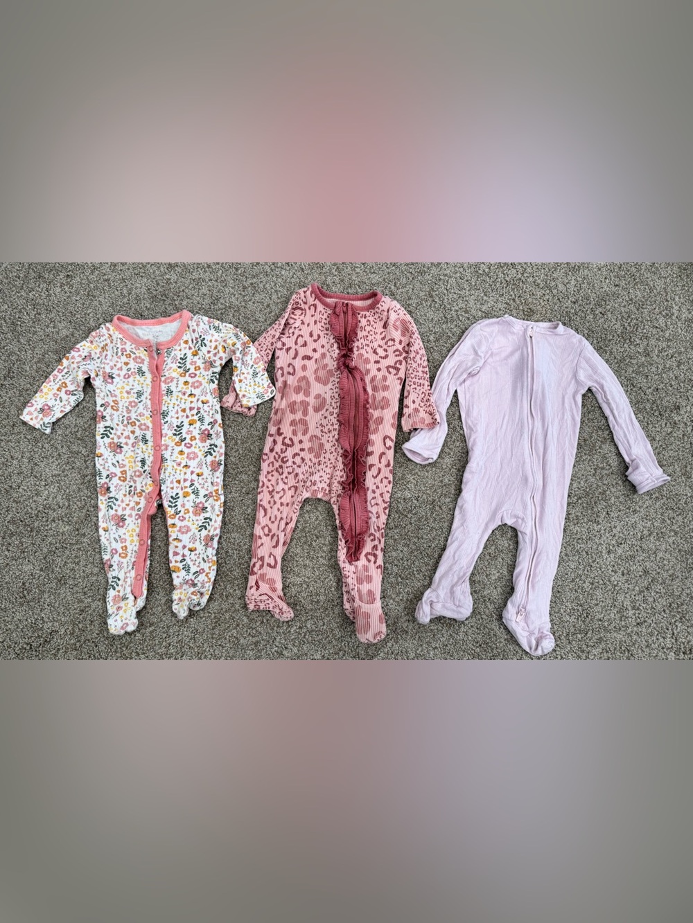 Girls Pink Animal-Print Ruffle One-Piece